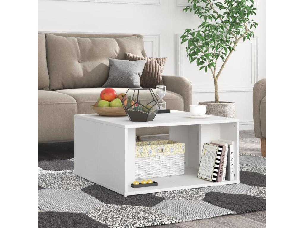 Coffee tables, 4 pcs, white, 33x33x33 cm, engineered wood, GUQD82843