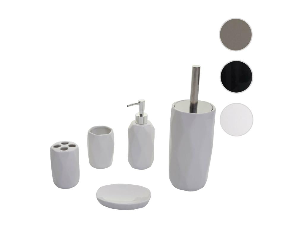Dormeva-H88 5-piece bathroom set with ceramic bathroom accessories - white EBZO29365
