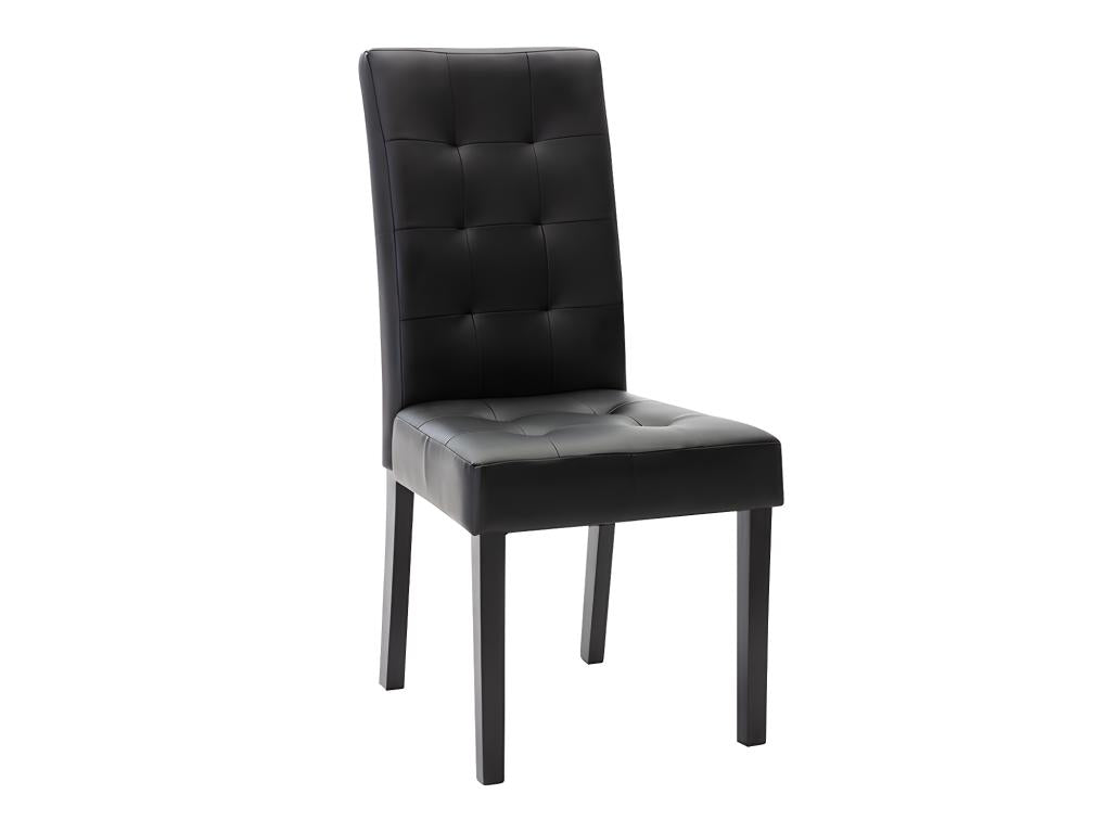Set of 6 Dormeva chairs - Black faux leather / black wood legs KTBP98547