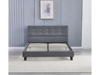 140x200 cm bed with buttoned headboard, grey color JESO49857