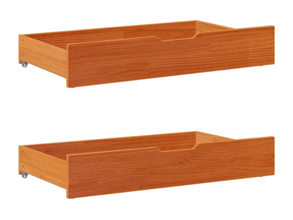 Bed frame without mattress, brown wax finish, 120x200cm, solid pine wood, INRF40172