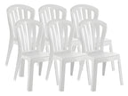 Set of 6 stackable resin garden chairs in white - Length 52 x Depth 52 x Height 88 cm VBCZ42854