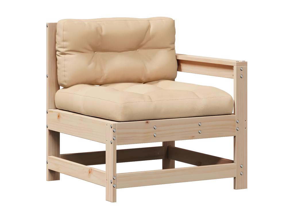 3-piece garden furniture set with cushions, solid pine wood, TTEC66426