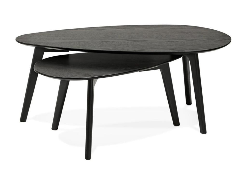 Set of 2 Lysvia Nesting Tables, 100cm, Black, IWXV78610