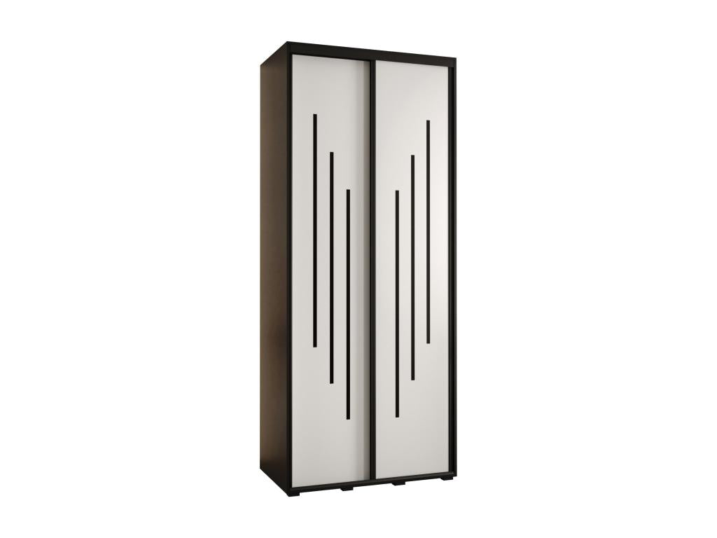Dormeva 8 Sliding Door Wardrobe 235.2/100/60 2 Doors Black/White/Black CFDW05859