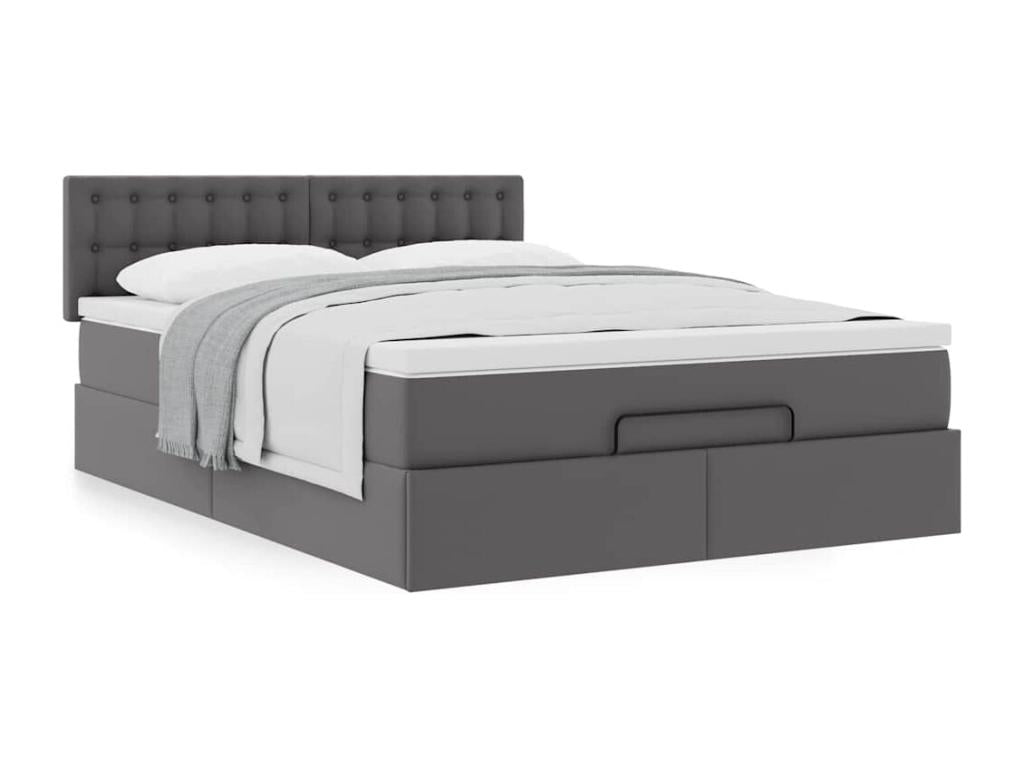 Dormeva bed frame with grey 140x200 cm faux leather mattress DMDP61605
