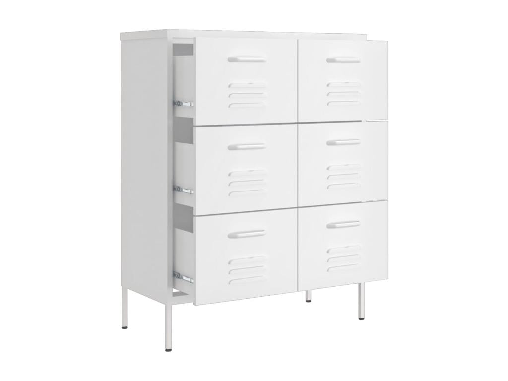 White drawer cabinet 80x35x101.5 cm, steel, MOHI80205