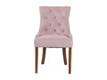Dining chair x1, antique design, upholstered in pink velvet with 4 light wood legs, 10 0001940 XXUC12083
