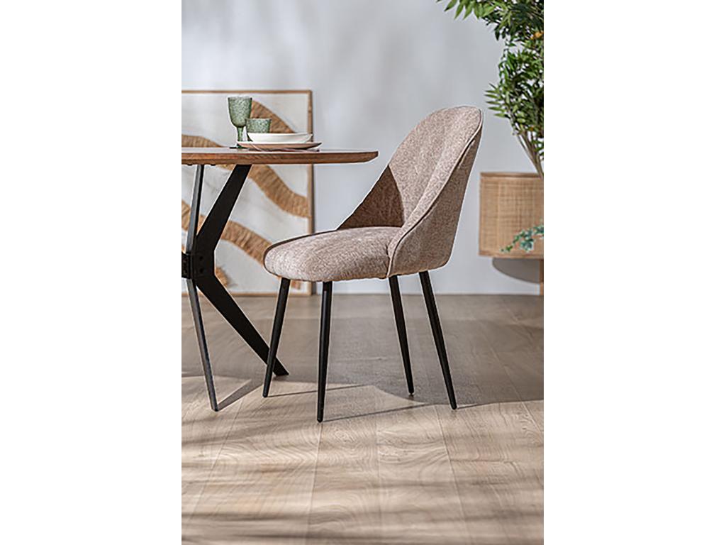 Brown polyester chair 53x62x84 cm - set of 2 UBZC17398