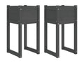 2-piece planter set, grey, 40x40x81 cm, solid pine wood, ZWCP91446