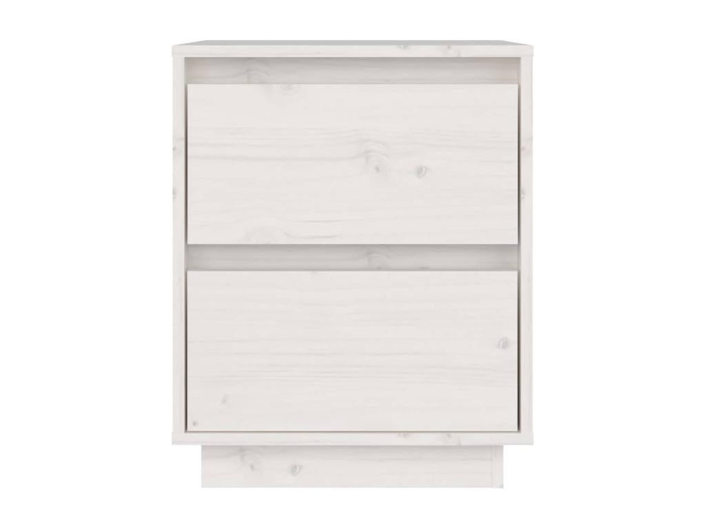 Dormeva - White Bedside Table 40x35x50 cm Solid Pine Wood PRZH57778