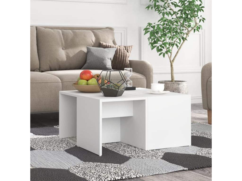 Coffee tables, 4 pcs, white, 33x33x33 cm, engineered wood, GUQD82843