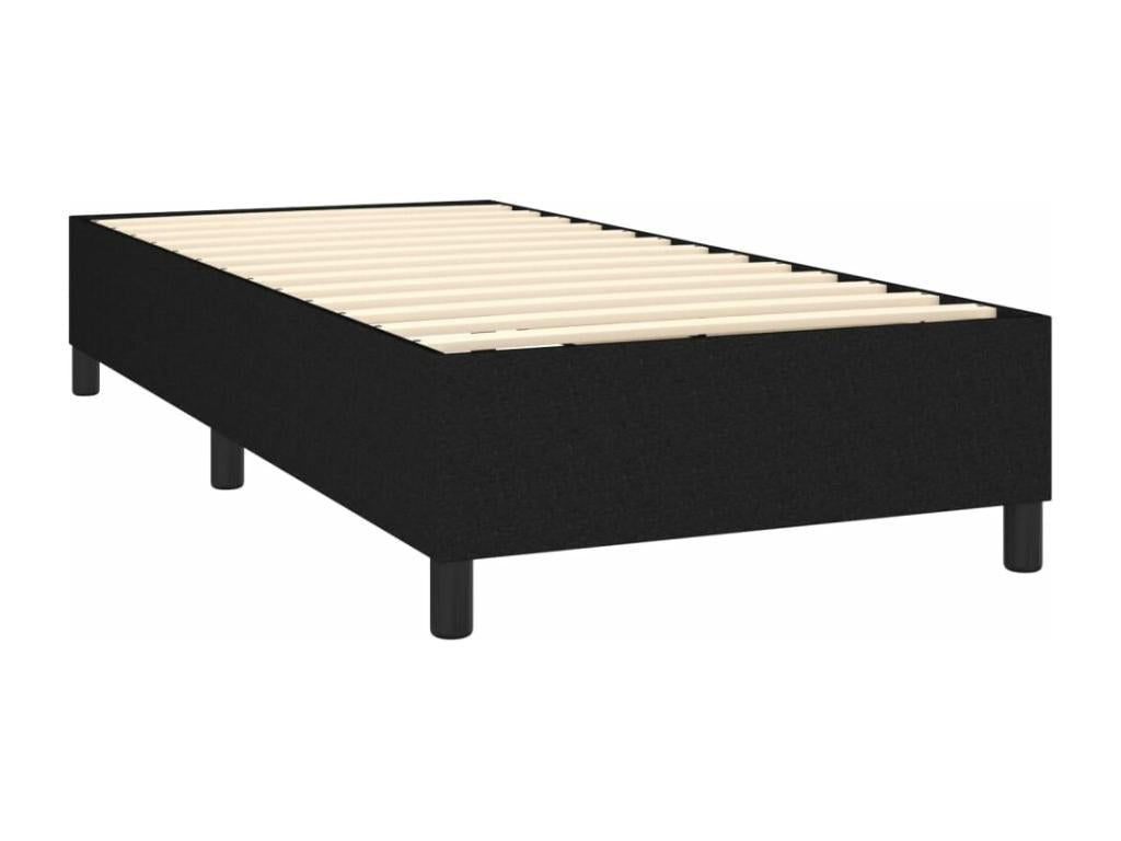 Upholstered bed base with mattress, black, 100x200 cm, fabric, IYBG82654