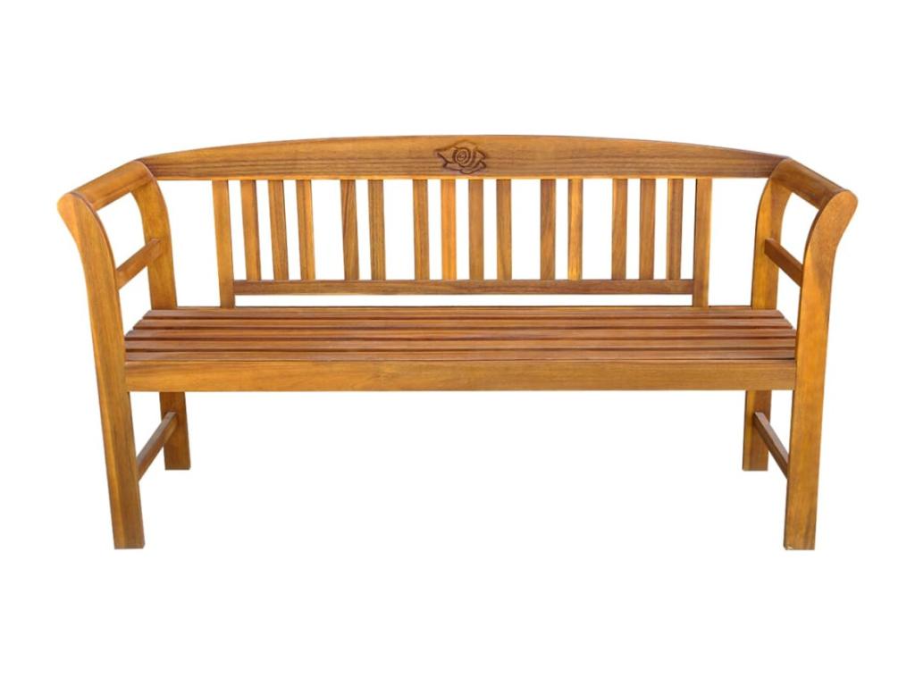 Garden bench, brown wood furniture, 157x45x82.5 cm, 02 0011452 ZWPO32120