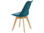 Set of 2 Dormeva Dining Chairs, Faux Beech, Turquoise, Dormeva ANRL19958