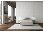 Single bed frame with 120x200cm upholstered slatted base, Lysvia 1 white fabric, Lysvia WIAD30432