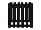 Planter with black fence design, 60x60x60 cm, solid pine, WBZT26526