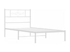 Metal bed frame with white headboard 90x200 cm RIYA97158