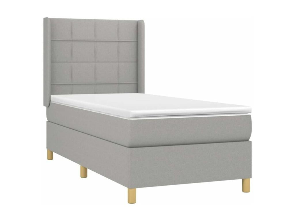 Dormeva bed base with LED mattress, light grey, 90x200 cm, fabric HACV78948