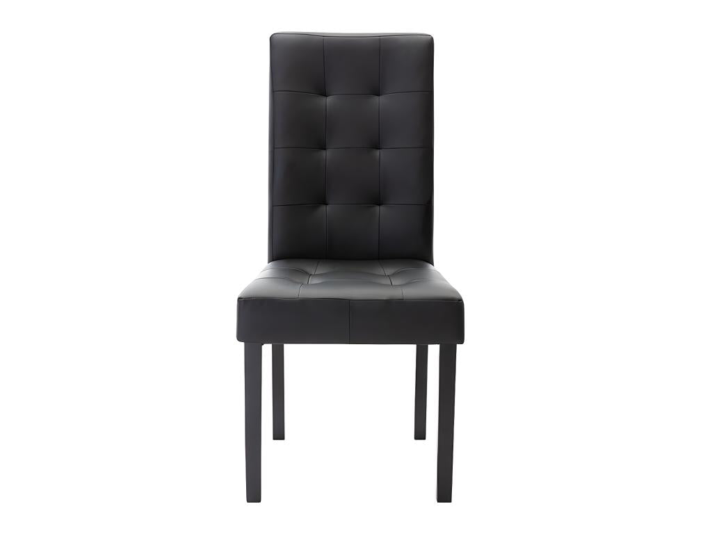 Set of 6 Dormeva chairs - Black faux leather / black wood legs KTBP98547