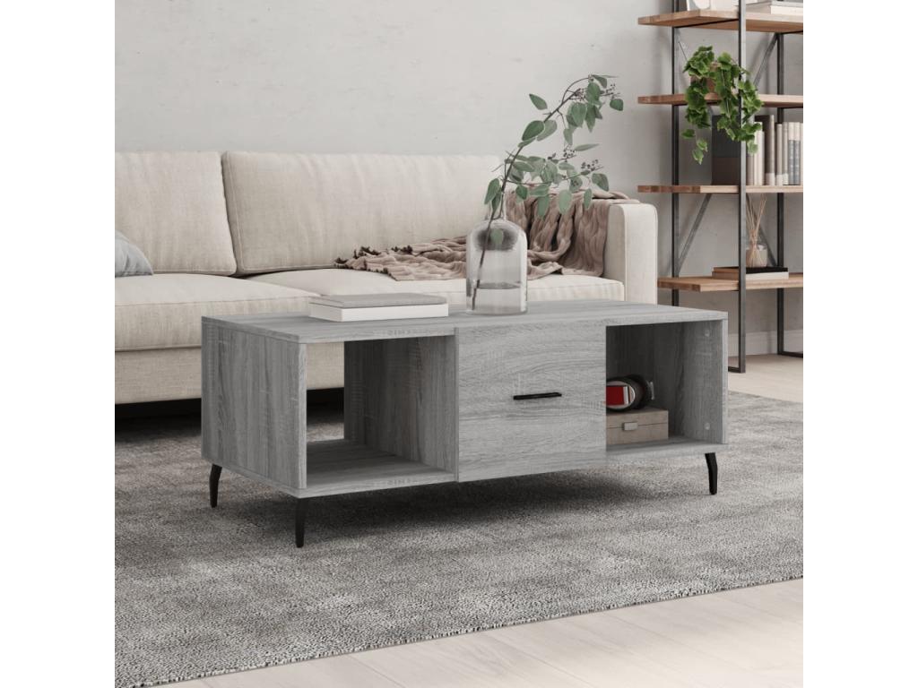 Lysvia coffee table, grey, 102x50x40 cm, engineered wood, HLCY54380
