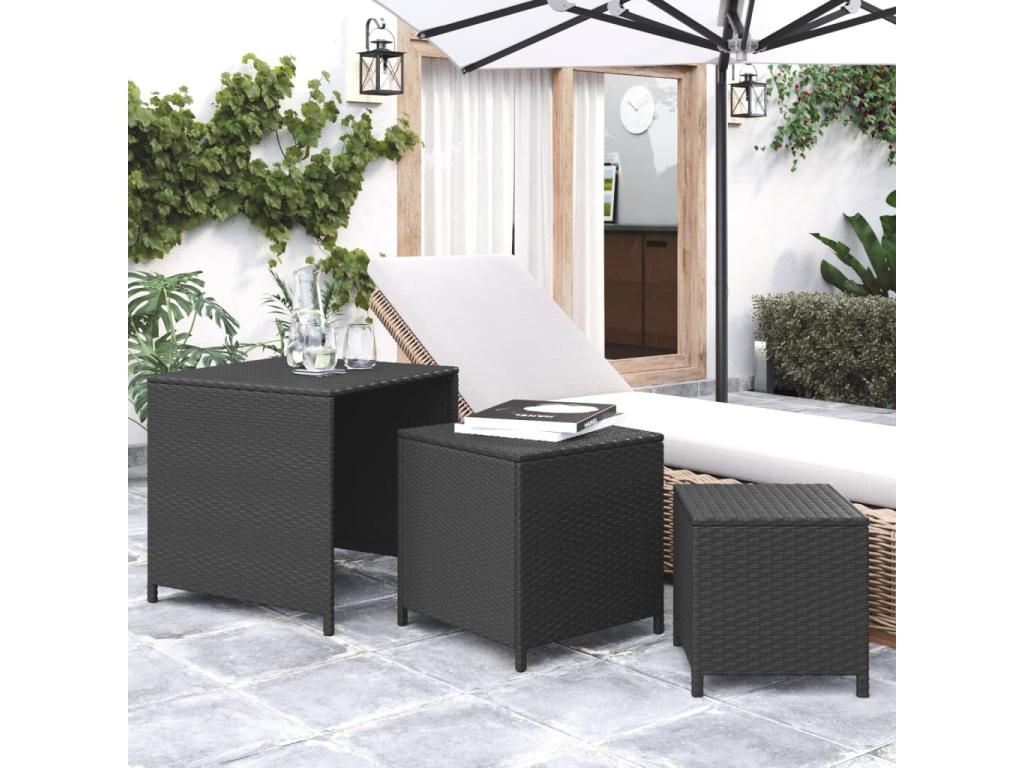 Zensova 3-piece nesting tables in woven resin TDHT16884