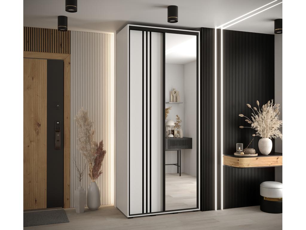 Dormeva 7 Sliding Door Wardrobe 235.2/100/45 2 Doors White/White/Black FEME05481