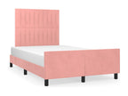 Bed frame with headboard, pink, 120x200 cm, velvet, OVRI37611