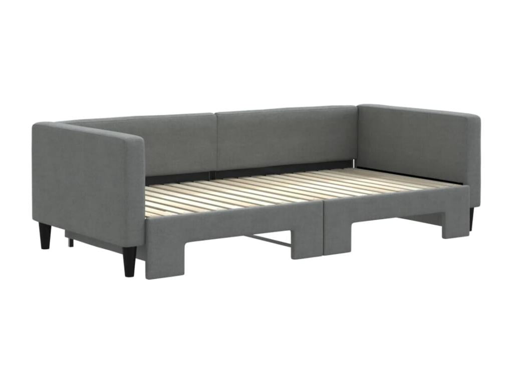 Daybed with pull-out bed, dark grey, 90x190 cm, fabric SMRN27301