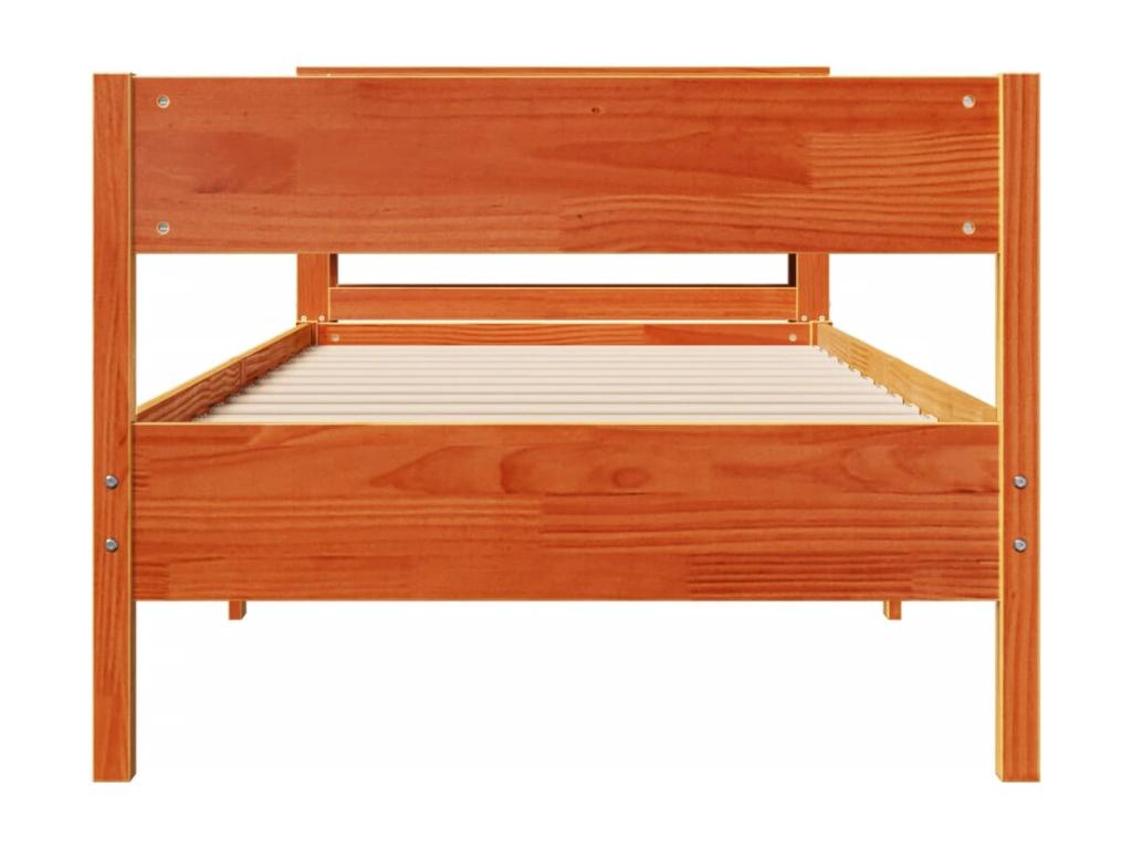 Bed frame without mattress brown wax 75x190 cm solid pine wood STLS62440