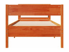 Bed frame without mattress brown wax 75x190 cm solid pine wood STLS62440