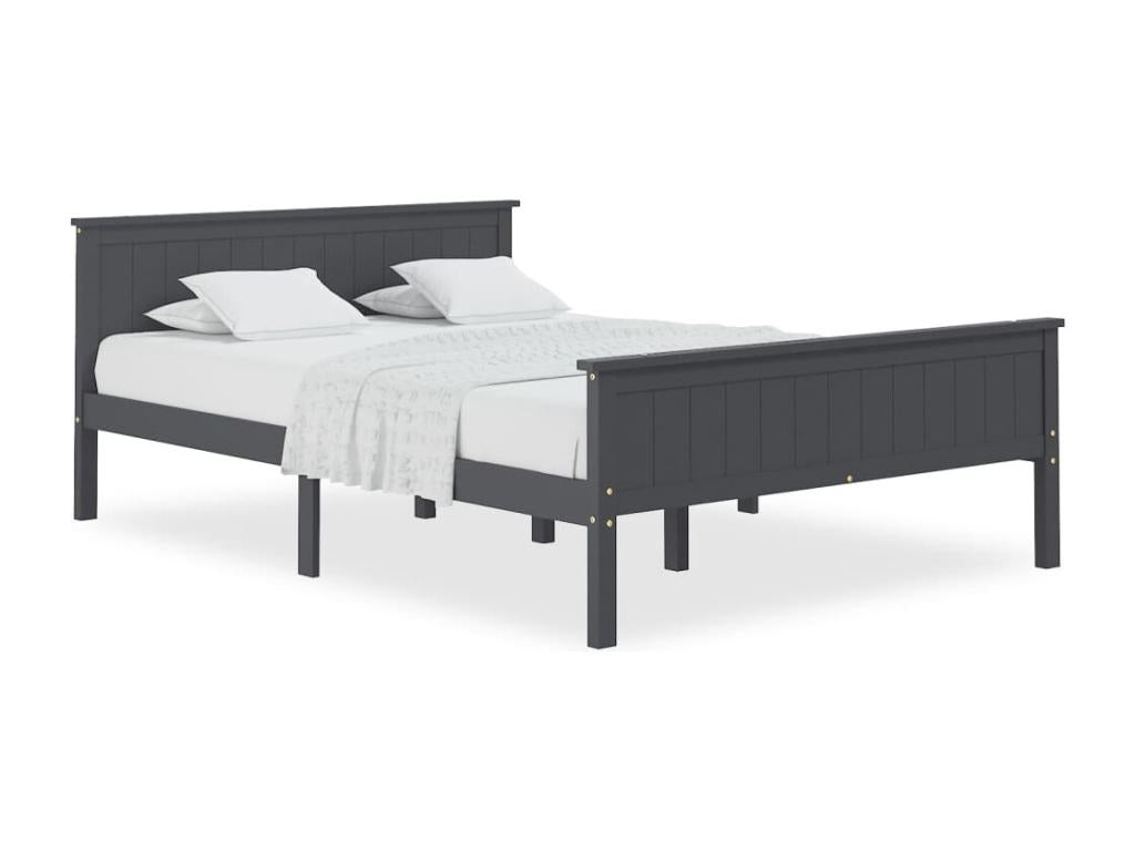 Grey bed frame, solid pine wood, 140x200 cm, KPWL73262