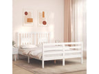 Bed frame with white headboard, 120x200 cm, solid wood QZAE07806