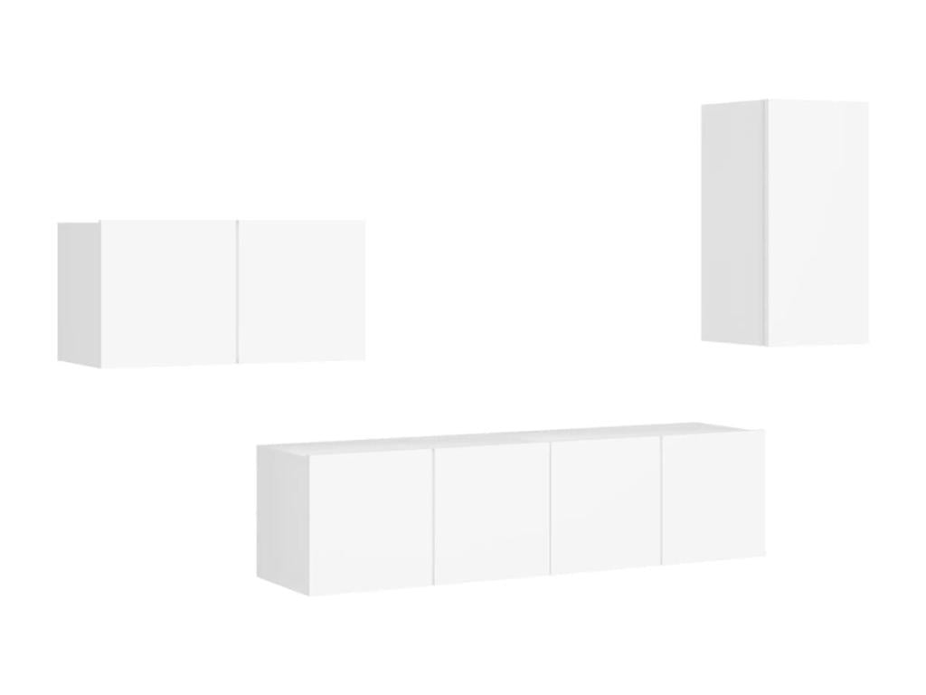 4-Piece TV Stand Set, White Chipboard TEOB12673
