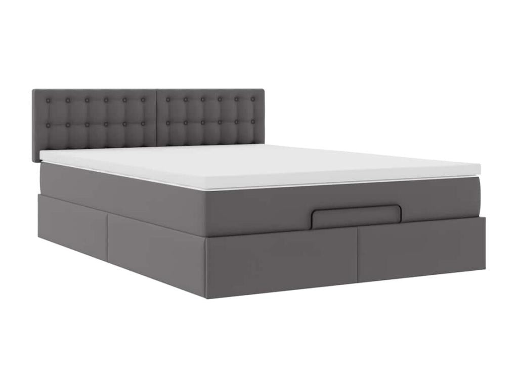 Dormeva bed frame with grey 140x200 cm faux leather mattress DMDP61605