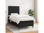 Upholstered bed base with mattress, black, 100x200 cm, fabric, GSZO34157