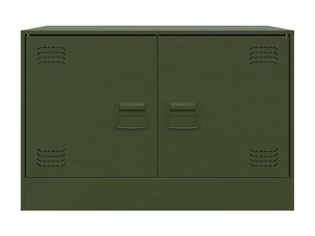 Olive green TV stand 67x39x44 cm steel RFHH83741