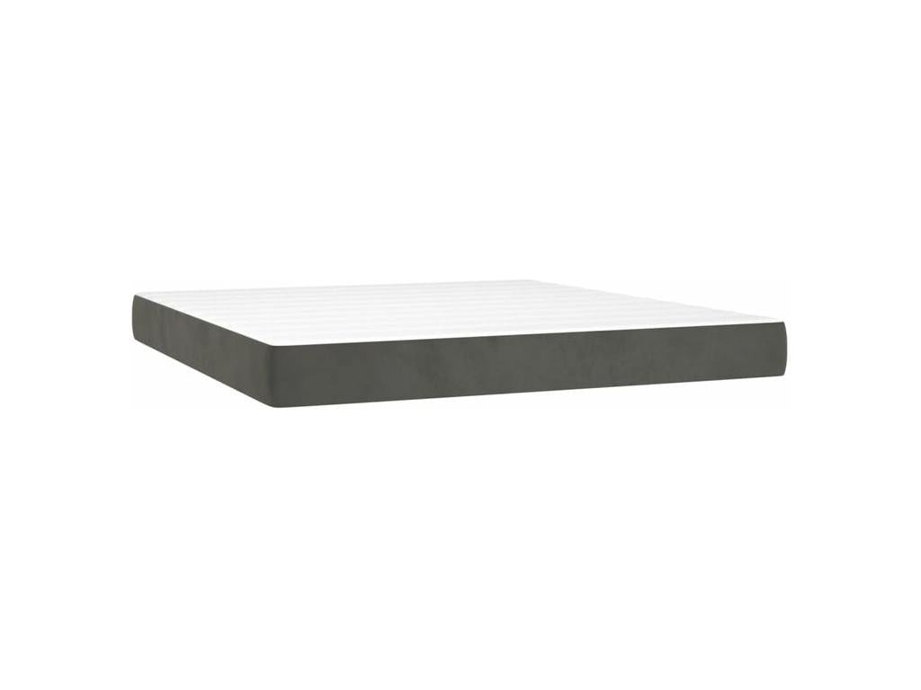 Lysvia bed base and mattress, Dark Grey 180x200 Velvet DVMU31329