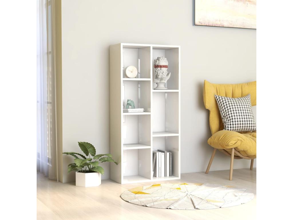 Glossy white bookcase 50x25x106 HYBV86947