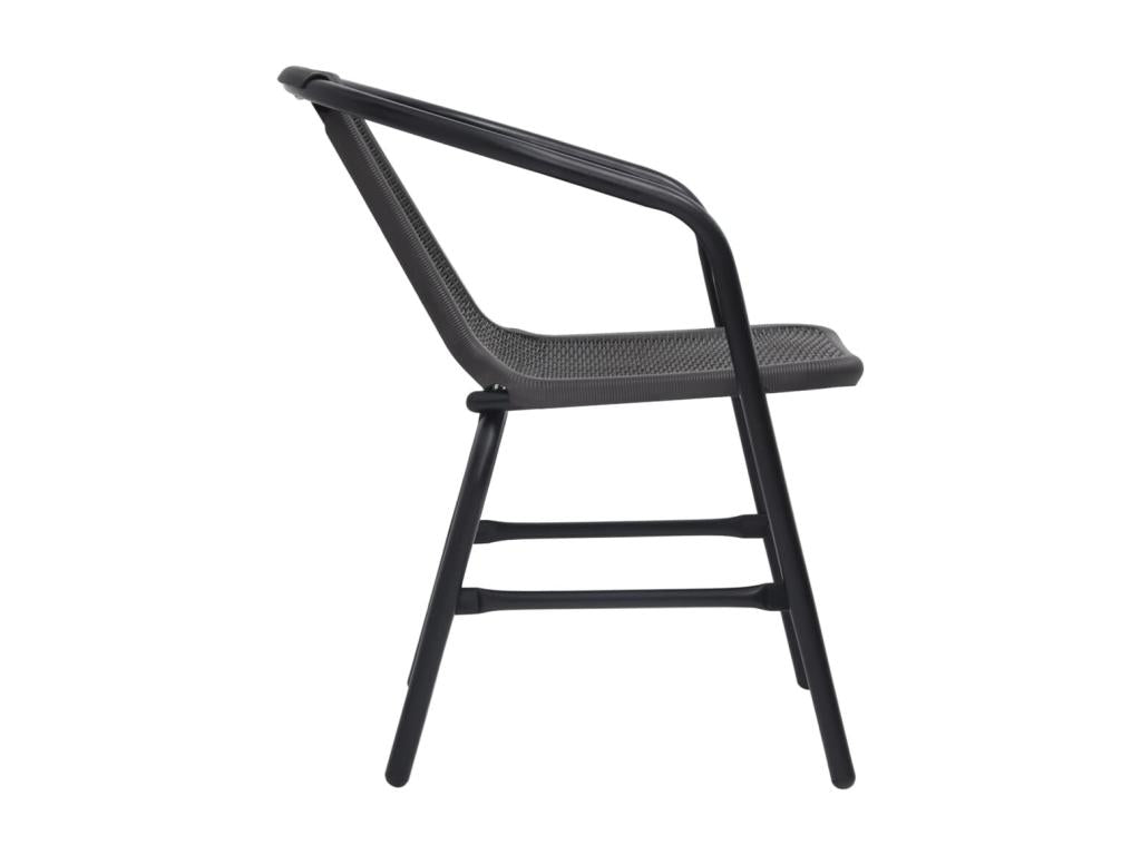 4-piece garden chairs, rattan, plastic and steel, 110 kg, SEEF28429