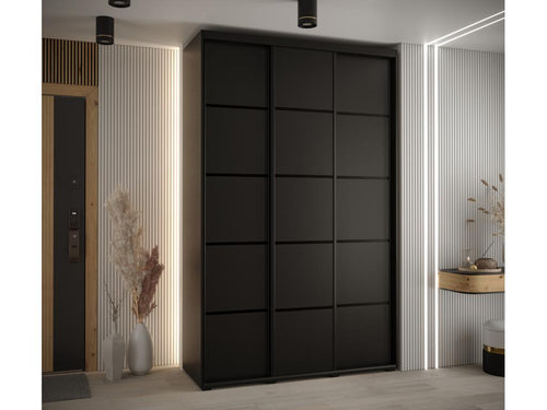 Lysvia 4 Sliding Door Wardrobe 235.2/160/45 3 Doors Black/Black/Black UPHB61652