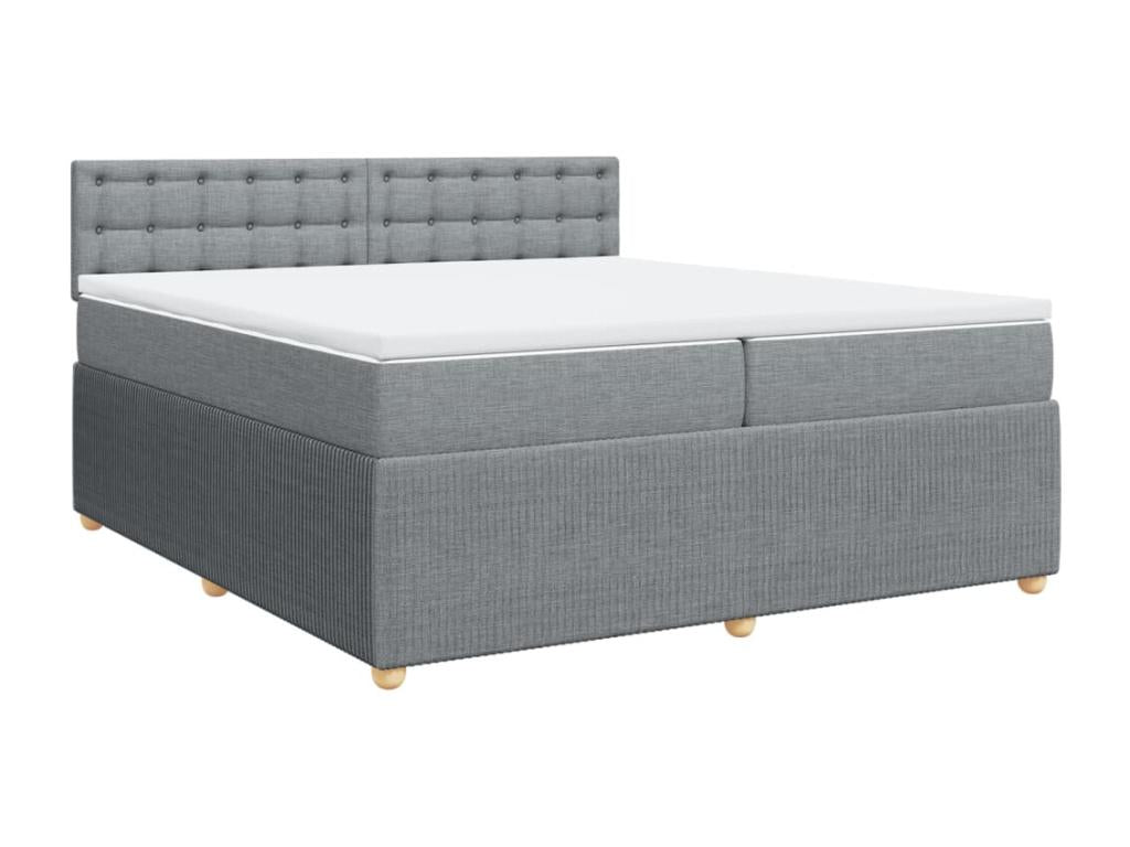 Lysvia bed base with light grey mattress 200x200cm Fabric SQZS32830