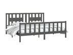 Bed frame and headboard, grey, solid pine wood, 200x200 LCWN09523