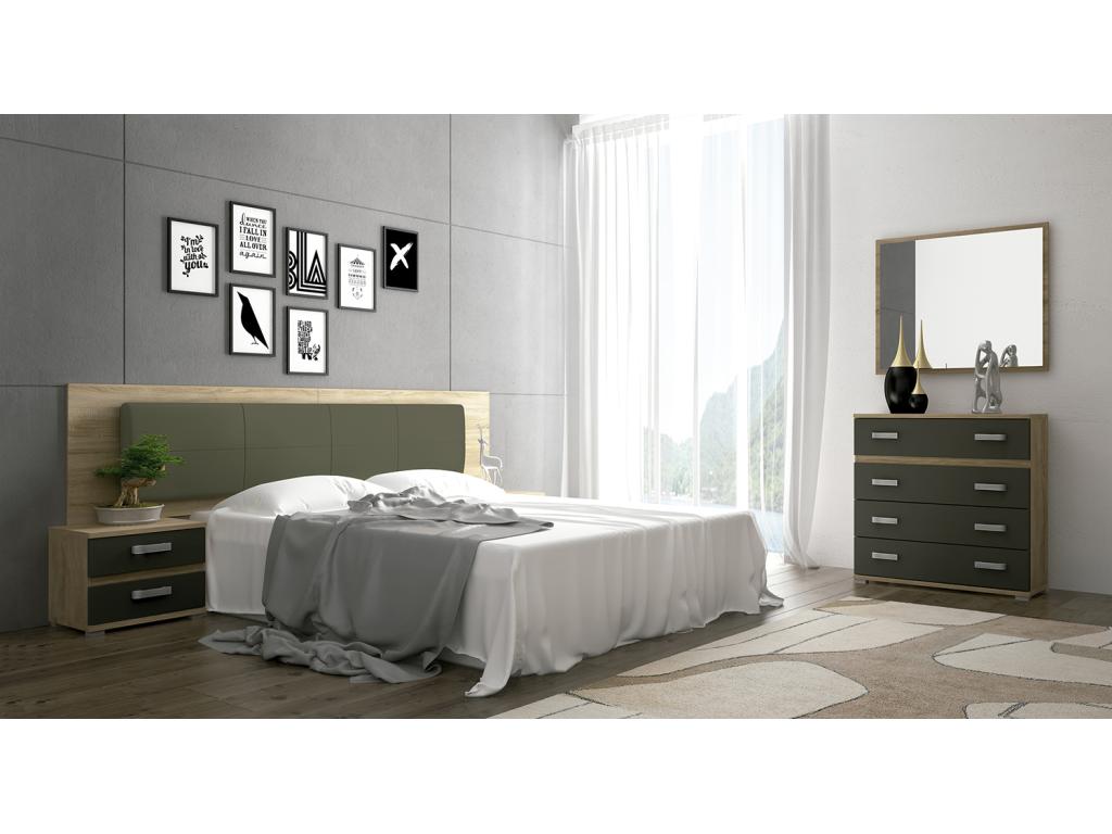 Lysvia graphite oak-colored bedside table/nightstand - Length 60 x Depth 39.6 x Height 50 cm UUFJ59442