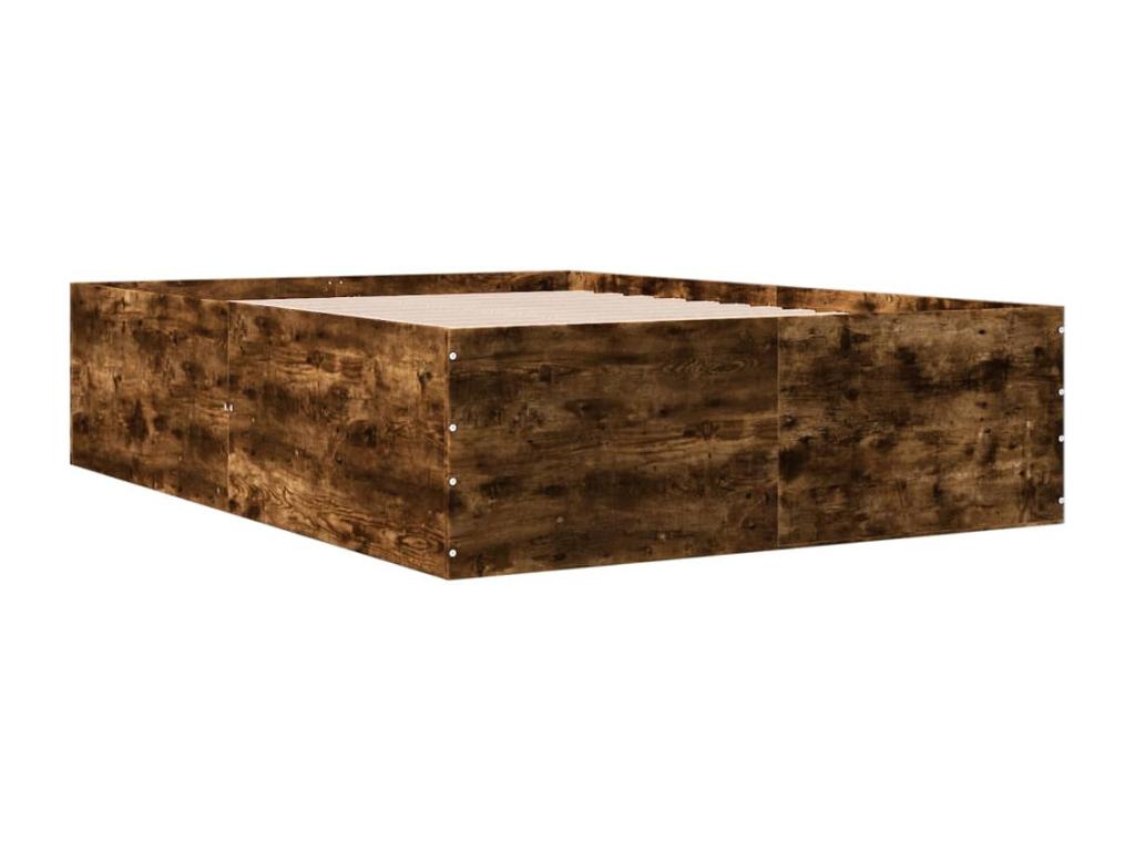 Smoked oak bed frame without mattress, 120x200 cm FGJY74803