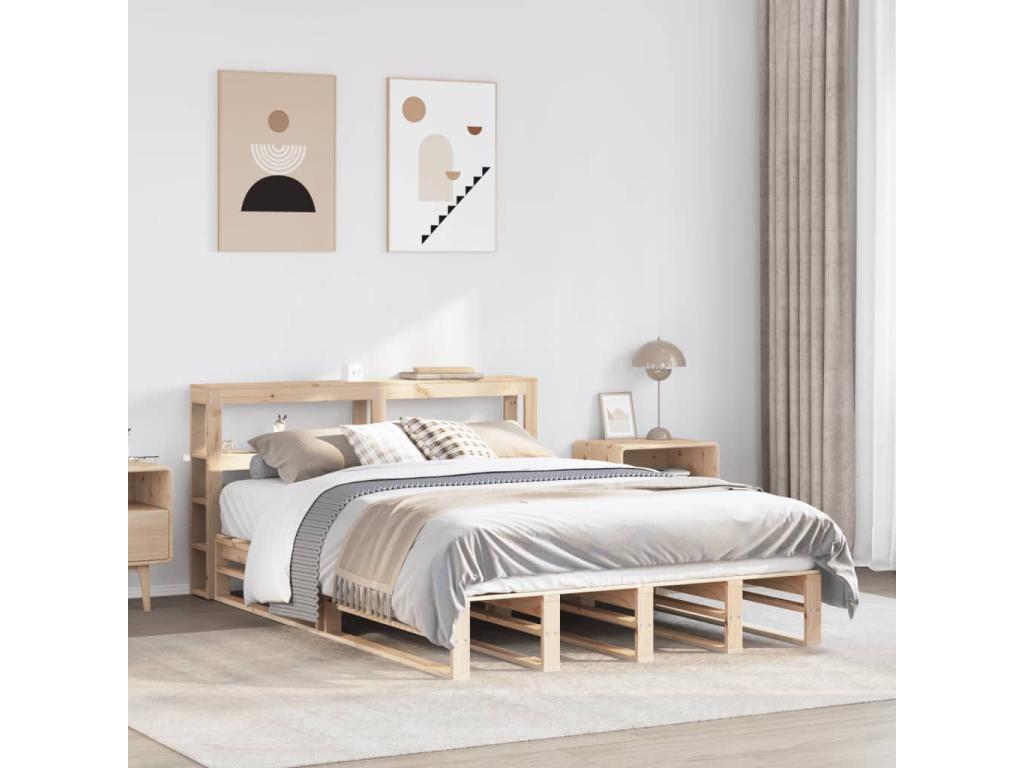 Bed frame without mattress 120x200 cm solid pine wood GMPJ57011