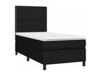 Upholstered bed base with mattress, black, 100x200 cm, fabric, GSZO34157