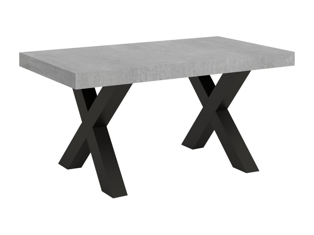 Lysvia extendable table 90x160/420 cm, Concrete Grey, Anthracite frame, TVPT93502