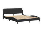 Bed frame with headboard, black, 160x200 cm, velvet, ONLV54590