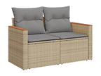 Dormeva 9-piece garden furniture set with cushions, beige woven resin HFPM34355